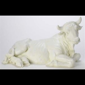 Pers. Boeuf couché blanc 22" (56 cm) de large