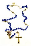 Saint Ann Blue Crystal Rosary Necklace, 6 mm, adjustable Saint Ann Blue Crystal Rosary Necklace, 6 mm, adjustable