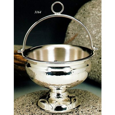 Silverplated Holy Water Pot, 5.5" (14 cm) Dia.