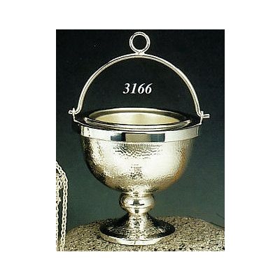 Silverplated Holy Water Pot, 5.5" (14 cm) Diam.