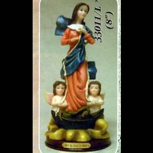 Statue Marie qui défait les noeuds 8" (20 cm) en résine