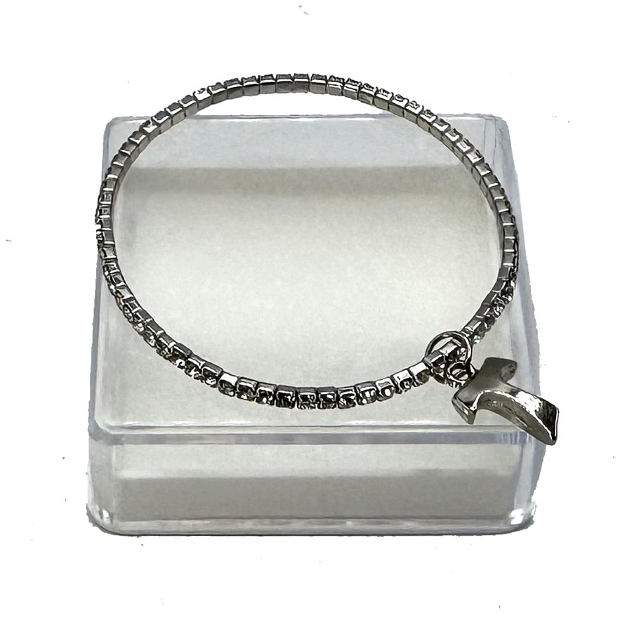 Bracelet argenté avec imitation diamants / croix TAU
