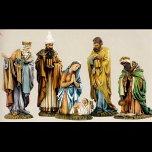 Nativity Set 8.25" (21 cm) resin-stone / 5 pcs set