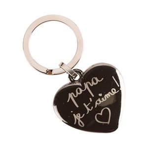 Porte-clés coeur noir "Papa je t'aime", Français
