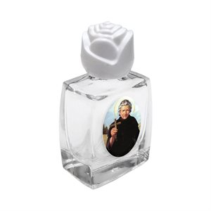 "St. Peregrine" Empty Holy Water Glass Bottle, ½ oz