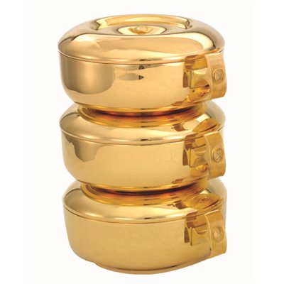 Ciboires superposables plaqué or 24Kt / ens. 3