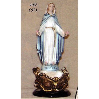 Color Marble Our Lady of the Roses Water Font, 9" (23 cm)