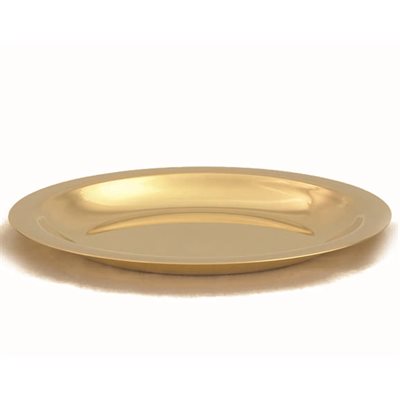 Large Dish Paten, Gold Plated 24Kt, 8" (20.3 cm) Dia.