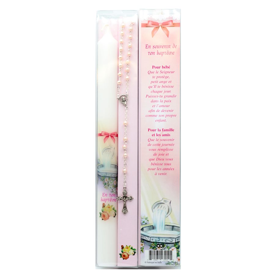 Rosary and Candle Gift Set, Girl, F