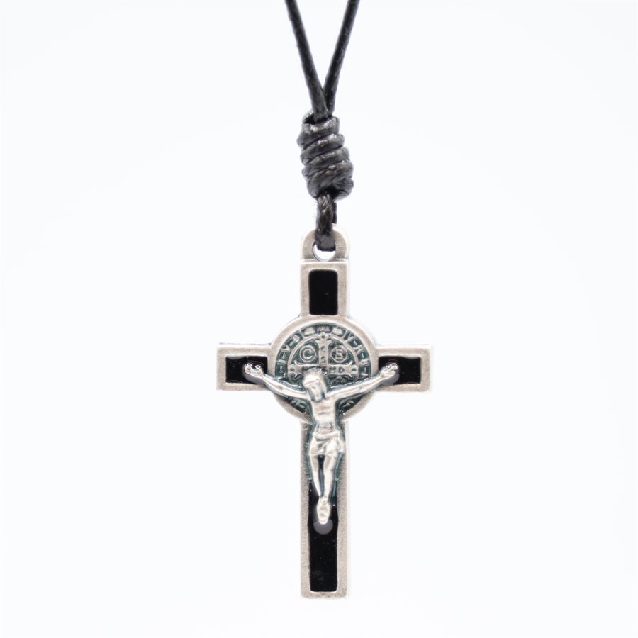 St. Benedict Cross Pendant 3,7 cm with cord