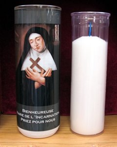 5 Days Blessed Marie de l'Incarna. Votive Glass Candles / ea