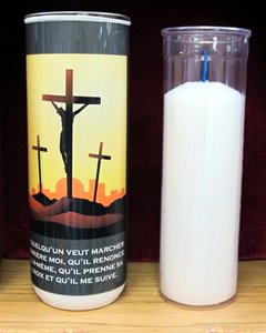 5 Days Crucifixion Votive Glass Candles / ea