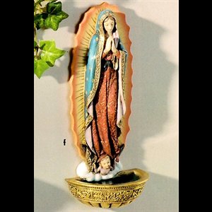 Our Lady Guadalupe Holy Water Font 7.25" (18 cm) resin made
