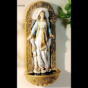 Immaculate-Conception Holy Water Font 7.5" (19 cm) resin
