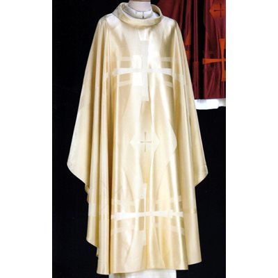 Chasuble #65-000521 off-white in silk and wool