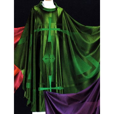 Chasuble #65-000521 Green in Silk / wool