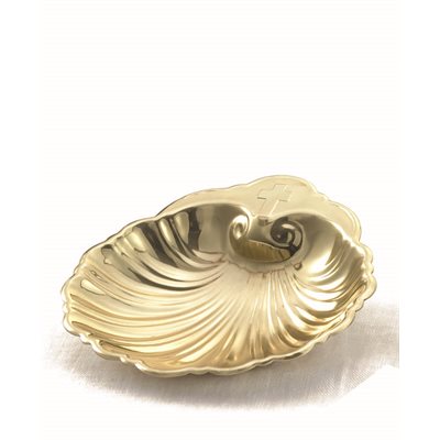 Baptismal Shell, Brass / lacquer, 5" (12.7 cm) Dia.