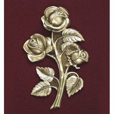 Stem Rose Bronze Applique, 5.25" (13 cm) Ht.