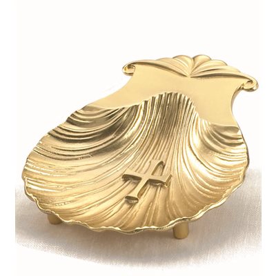 Baptismal Shell, Gold Plate, 5 3 / 8" (13.7 cm) Dia.