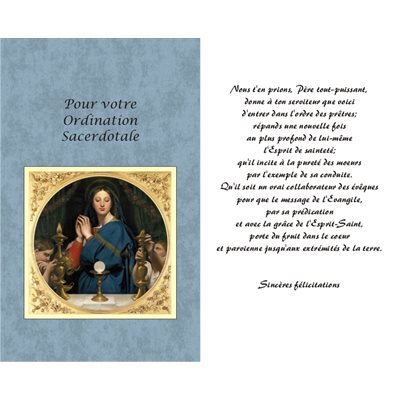 Carte Ordination Sacerdotale (French card)