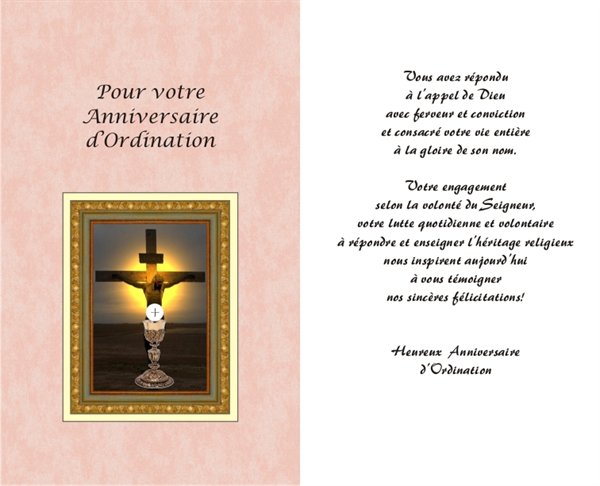 Carte Anniversaire D Ordination Sacerdotale 5 25 X 8 5