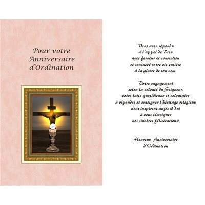 Carte Anniversaire D Ordination Sacerdotale French Card