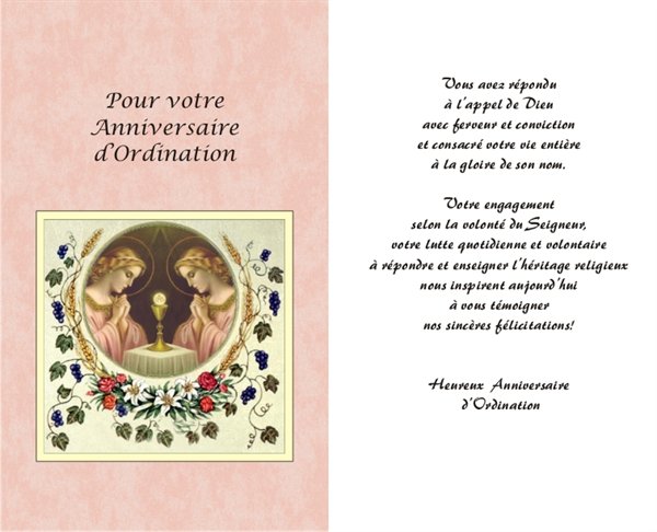 Carte Anniversaire D Ordination Sacerdotale 5 25 X 8 5 Carte Anniversaire D Ordination Sacerdotale 5 25 X 8 5