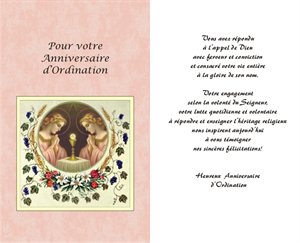 Carte Anniversaire D Ordination Sacerdotale French Card Carte Anniversaire D Ordination Sacerdotale French Card