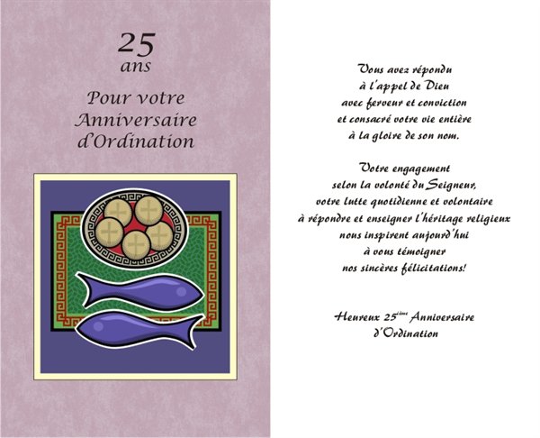 Carte 25e Anniversaire D Ordination Sacerdotale 5 25 X8 5 Carte 25e Anniversaire D Ordination Sacerdotale 5 25 X8 5