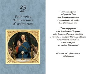 Carte 25e Anniversaire D Ordination Sacerdotale French Carte 25e Anniversaire D Ordination Sacerdotale French