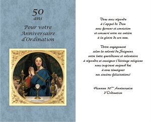 Carte 50e Anniversaire D Ordination Sacerdotale French