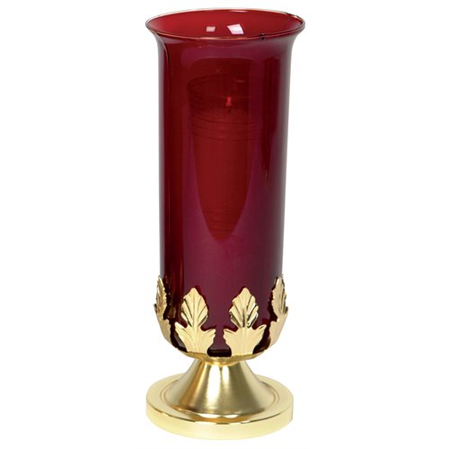Table Sanctuary Lamp Satin Brass Stand 4 5 / 8'' H x 4.5" Base