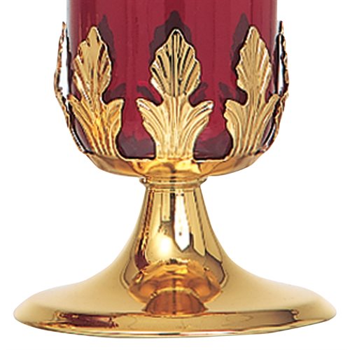Table Sanctuary Lamp Holder, Bright gold plated 5.5'' x 5.5"
