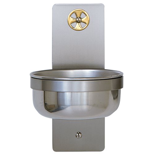 Holy Water Font Stainless Steel 2.5'' x 7'' (4'' bowl)