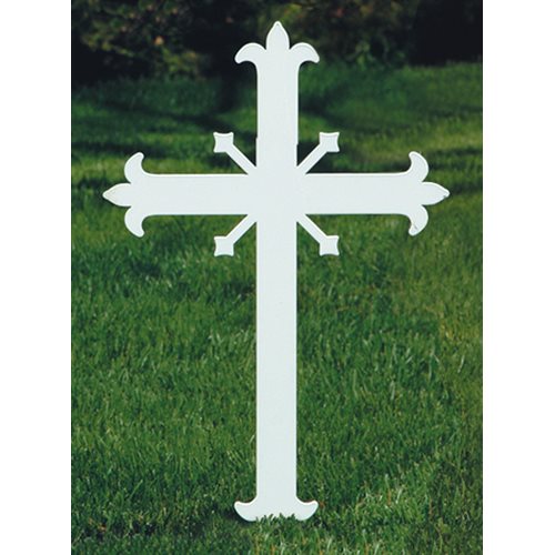 Memorial Cross, Fleur-de-lys design, 11'' (28 cm) Ht.