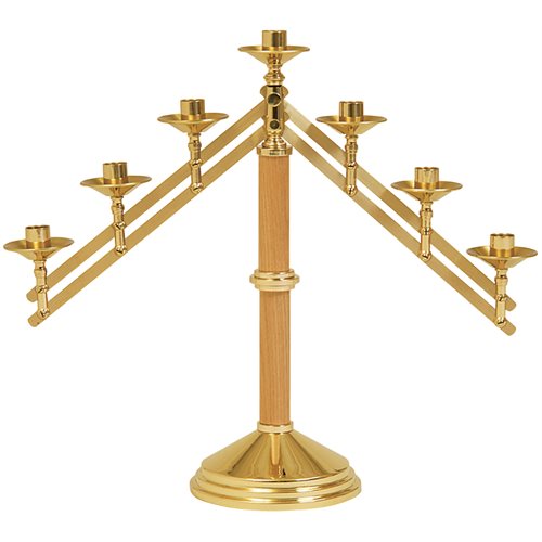 Altar Candelabra Adjustable, 7 Light 18'' H. x 7'' base