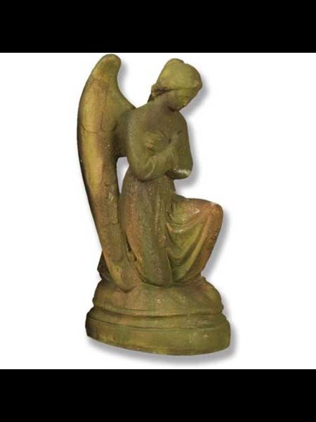 Fiber Stone Outdoor Statue Angel St. Anne Hands Cross 21" Ht Fiber Stone Outdoor Statue Angel St. Anne Hands Cross 21" Ht