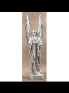 Fiberglass Cathedral Angel-Right Outdoor Statue, 89" Ht.