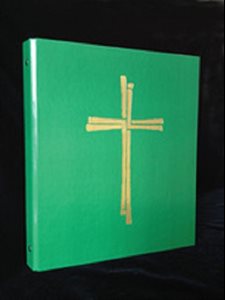 Cahier cartable de cérémonie avec croix dorée - VERT