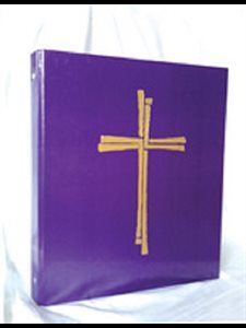 Cahier cartable de cérémonie avec croix dorée - VIOLET