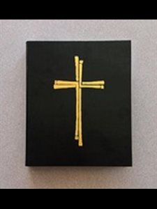 Cahier cartable de cérémonie avec croix dorée - NOIR