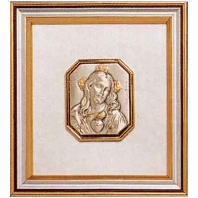 Cadre Sacré-Coeur de Jésus, 4.25" x 4.5" (10.5 x 11.5 cm)