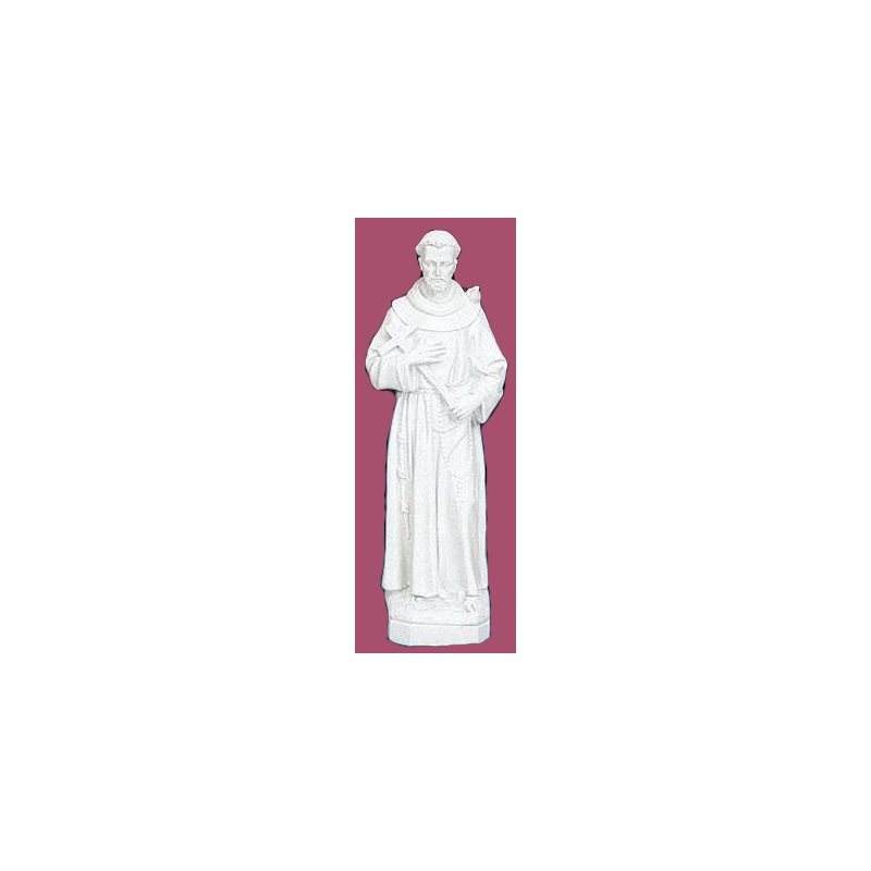 Statue ext. Saint François 24'' (61 cm) blanche polyuréthane Statue ext. Saint François 24'' (61 cm) blanche polyuréthane