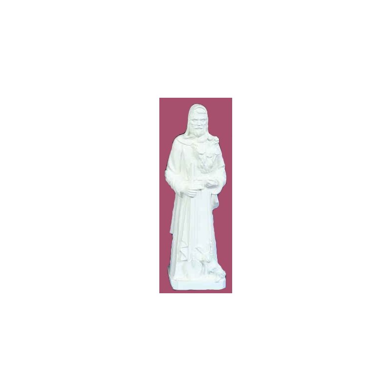 Statue ext. Saint Fiacre 24'' (61 cm) blanche polyuréthane Statue ext. Saint Fiacre 24'' (61 cm) blanche polyuréthane