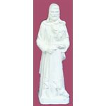 Statue ext. Saint Fiacre 24'' (61 cm) blanche polyuréthane Statue ext. Saint Fiacre 24'' (61 cm) blanche polyuréthane