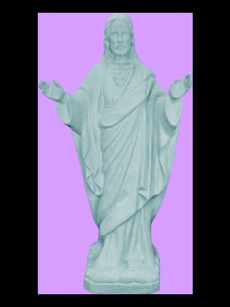 Statue ext. Sacré-Coeur bénissant 24'' (61 cm) granite poly. Statue ext. Sacré-Coeur bénissant 24'' (61 cm) granite poly.