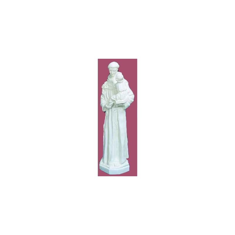 Statue ext. Saint Antoine 24'' (61 cm) blanche polyuréthane Statue ext. Saint Antoine 24'' (61 cm) blanche polyuréthane