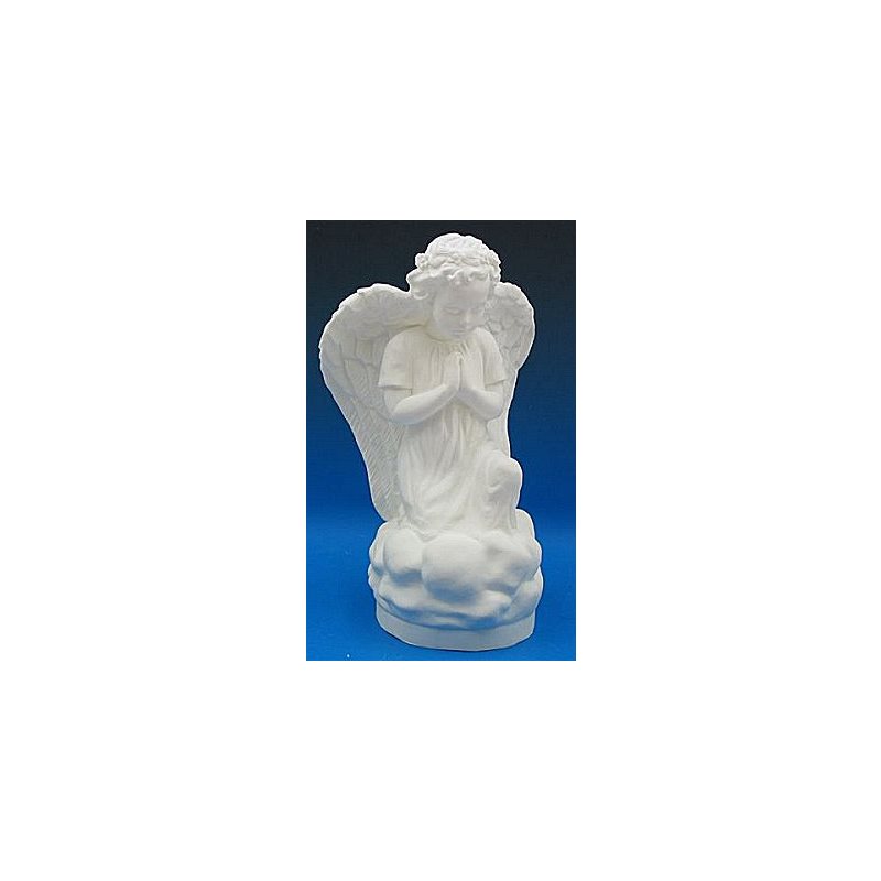 Kneeling Angel White Vinyl Compo. Outdoor Statue, 16" Kneeling Angel White Vinyl Compo. Outdoor Statue, 16"