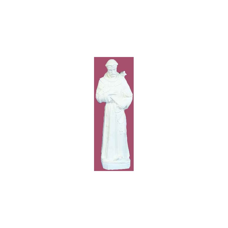 St. Francis White Vinyl Compo. Outdoor Statue, 32" (81 cm) St. Francis White Vinyl Compo. Outdoor Statue, 32" (81 cm)